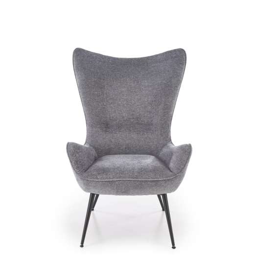 Lenestol JUKON - grå - svart metall ben