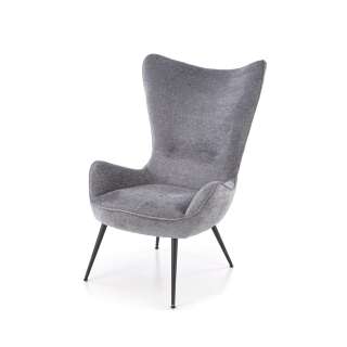 Lenestol JUKON - grå - svart metall ben