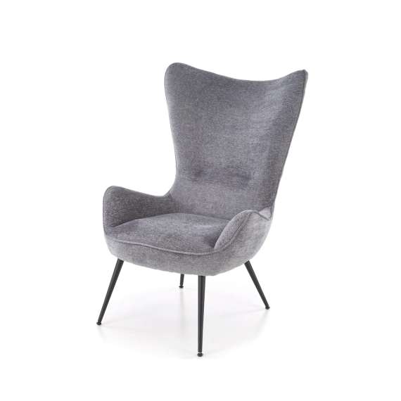 Lenestol JUKON - grå - svart metall ben