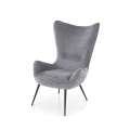 Lenestol JUKON - grå - svart metall ben