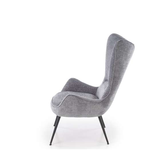 Lenestol JUKON - grå - svart metall ben