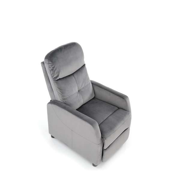 Lenestol FELIPE 2 - reclinerfunksjon - grå velvet