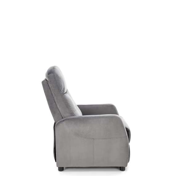 Lenestol FELIPE 2 - reclinerfunksjon - grå velvet