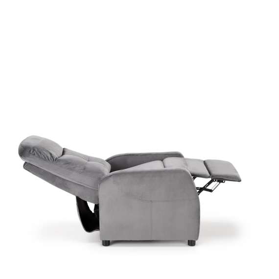 Lenestol FELIPE 2 - reclinerfunksjon - grå velvet