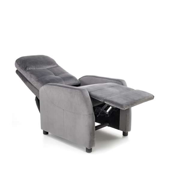 Lenestol FELIPE 2 - reclinerfunksjon - grå velvet