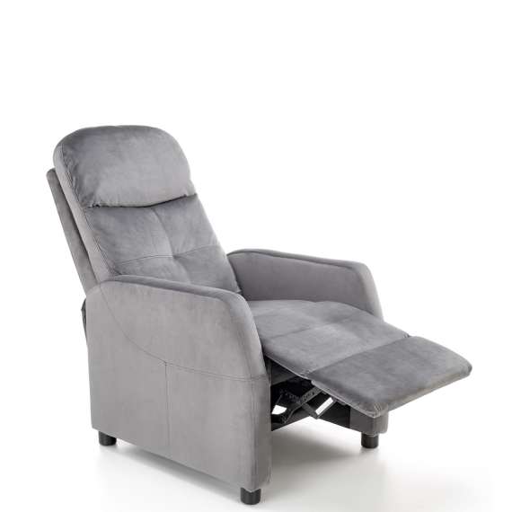 Lenestol FELIPE 2 - reclinerfunksjon - grå velvet