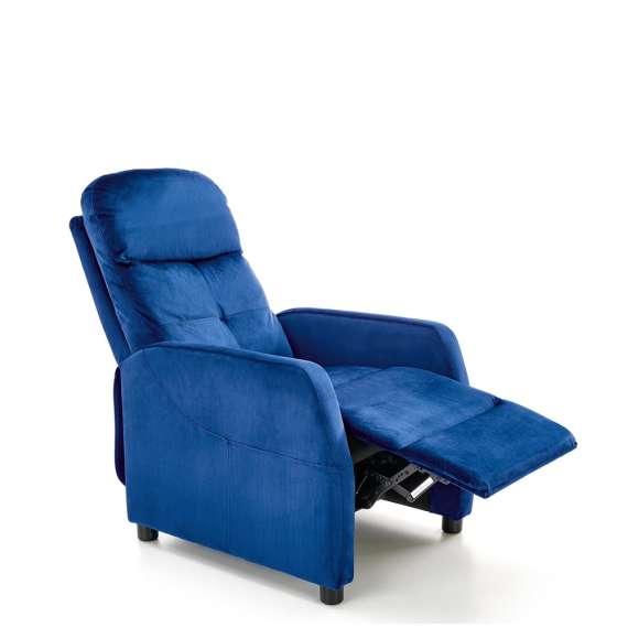 Lenestol FELIPE 2 - reclinerfunksjon - marineblå velvet