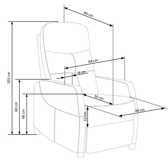 Lenestol FELIPE 2 - reclinerfunksjon - sannepsgul velvet