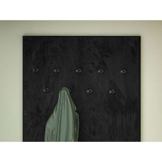 Polstret veggpanel VASCO - 80x153 cm - svart velvet
