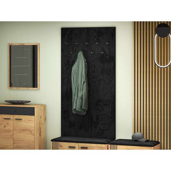 Polstret veggpanel VASCO - 80x153 cm - svart velvet