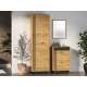 Garderobeskap VASCO 60x200 cm - 1 dør - eik craft gold - svart matt detaljer