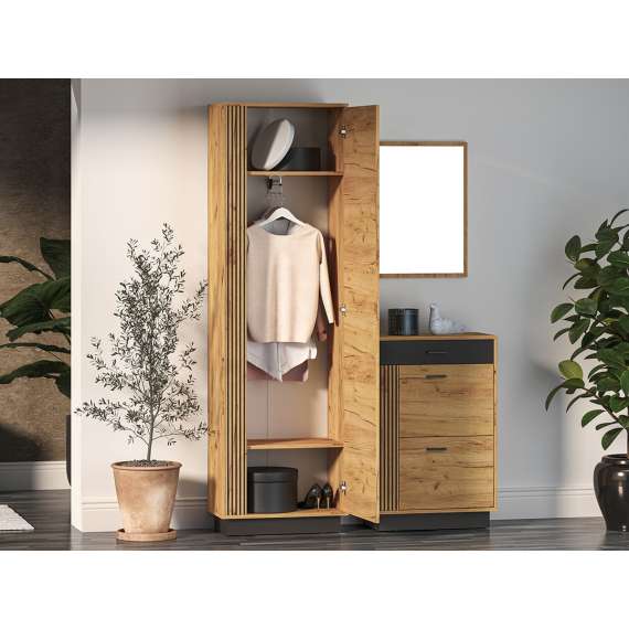 Entresett VASCO 01 - eik craft- svart detaljer