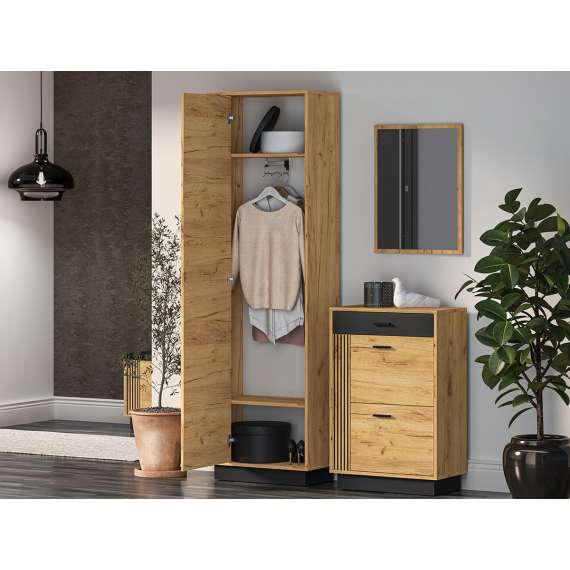 Entresett VASCO 01 - eik craft- svart detaljer