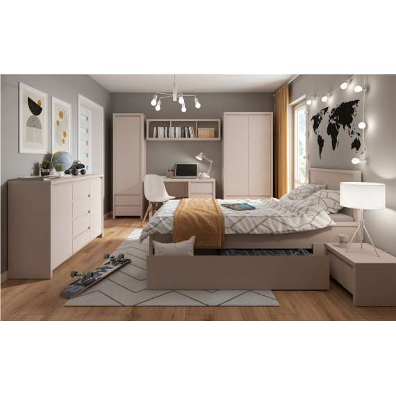 Seng KASPIAN 160x200 cm - cashmere - 2 skuffer