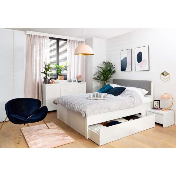 Seng KASPIAN 160x200 cm - cashmere - 2 skuffer