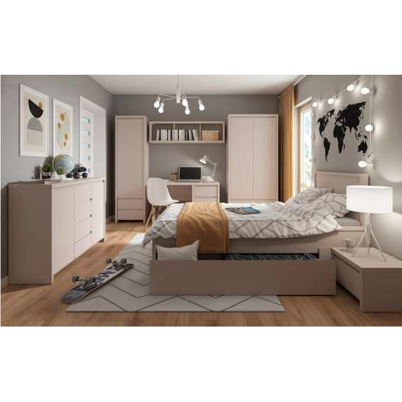 Skjenk KASPIAN 144x92 cm - cashmere - 4 skuffer - 2 dører