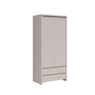 Garderobeskap KASPIAN 90x200 cm - cashmere - 2 dører - 2 skuffer