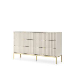 Kommode Nova 154x83 cm - cashmere matt - 6 skuffer