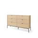 Kommode Nova 154x83 cm - eik - 6 skuffer
