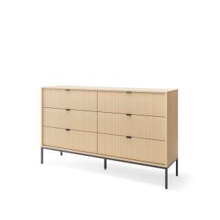 Kommode Nova 154x83 cm - eik - 6 skuffer