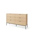 Kommode Nova 154x83 cm - eik - 6 skuffer