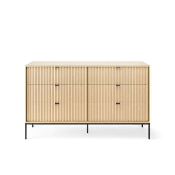 Kommode Nova 154x83 cm - eik - 6 skuffer