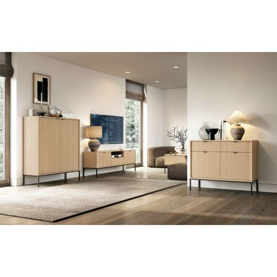 Kommode Nova 154x83 cm - eik - 6 skuffer