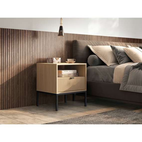 Nattbord Nova 54x56 cm - eik - med skuff
