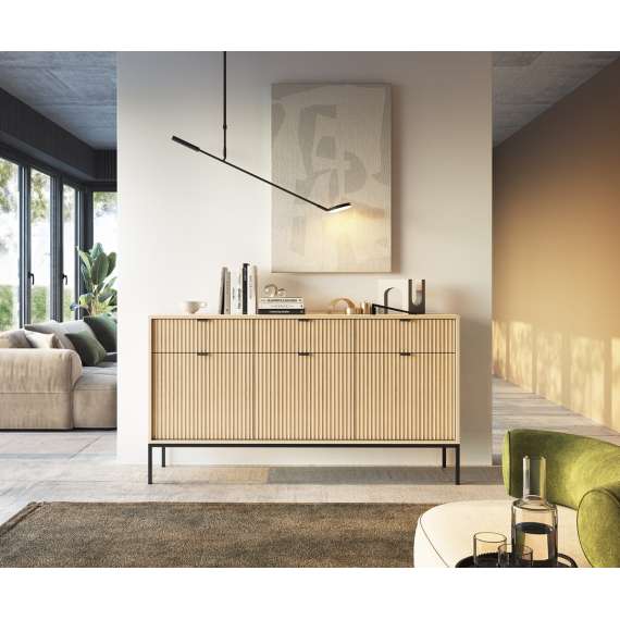 Skjenk Nova 154x83 cm - eik - 3 dører og 3 skuffer