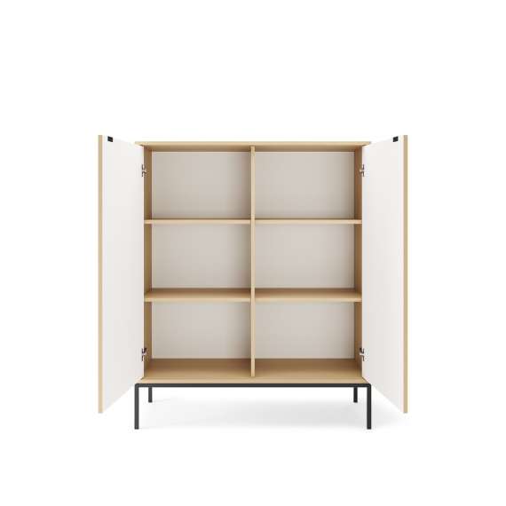 Skap Nova 104x125 cm - eik - 2 dører - høye ben