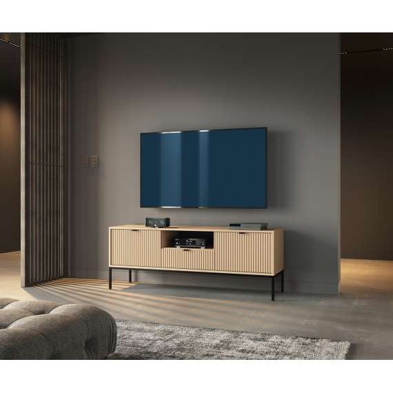 Tv-benk Nova 154x56 cm - eik - 3 dører og 1 skuff