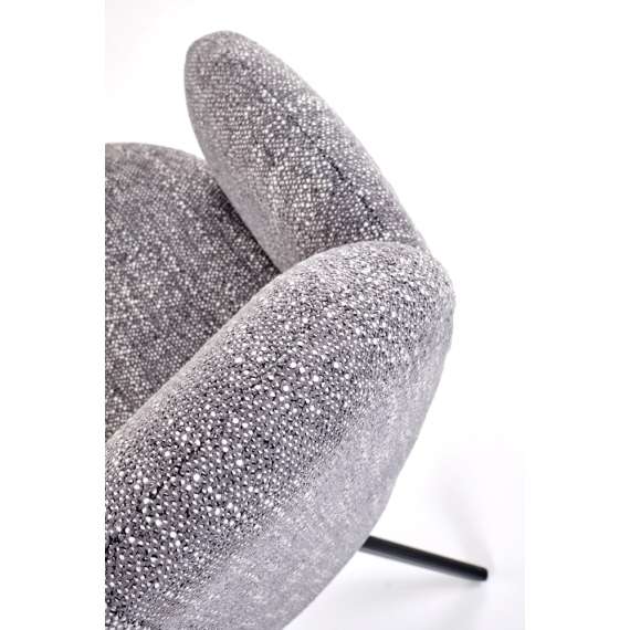 Stol GIORGIO - grå stoff - svingbar - svart bein