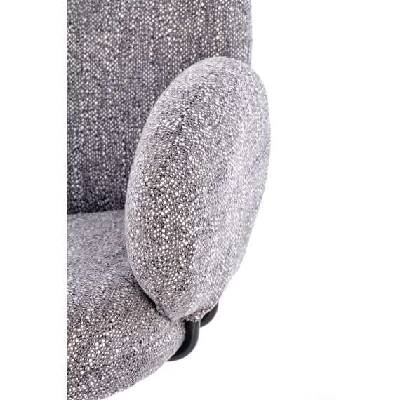 Stol GIORGIO - grå stoff - svingbar - svart bein