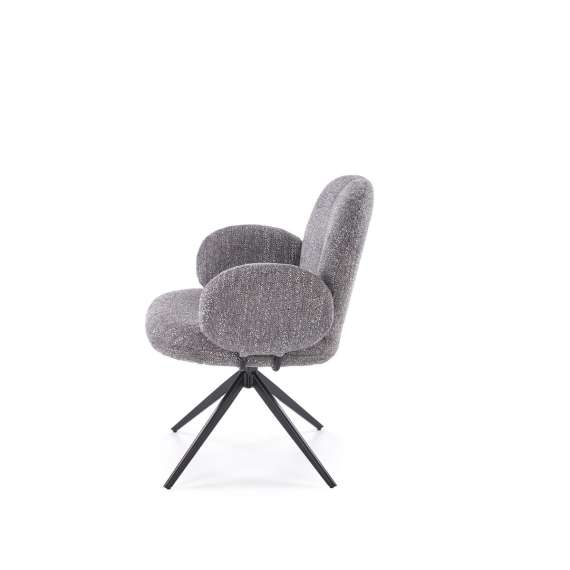 Stol GIORGIO - grå stoff - svingbar - svart bein