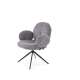Stol GIORGIO - grå stoff - svingbar - svart bein
