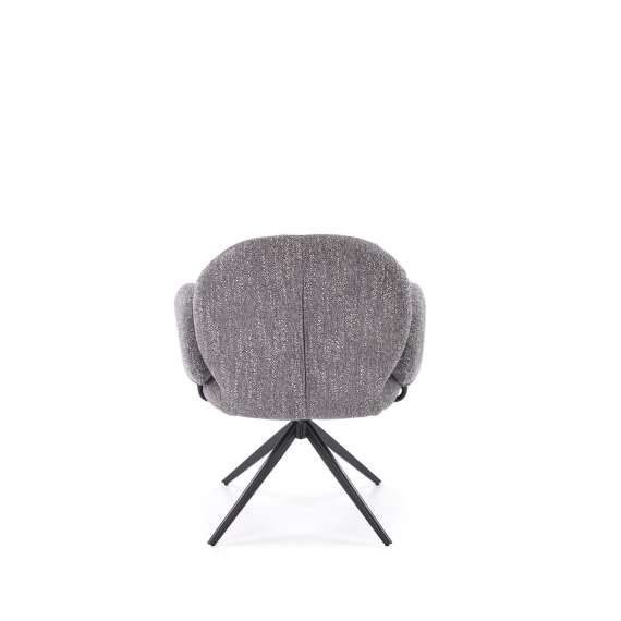 Stol GIORGIO - grå stoff - svingbar - svart bein