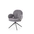 Stol GIORGIO - grå stoff - svingbar - svart bein