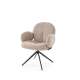 Stol GIORGIO - beige stoff - svingbar - svart bein