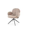 Stol GIORGIO - beige stoff - svingbar - svart bein