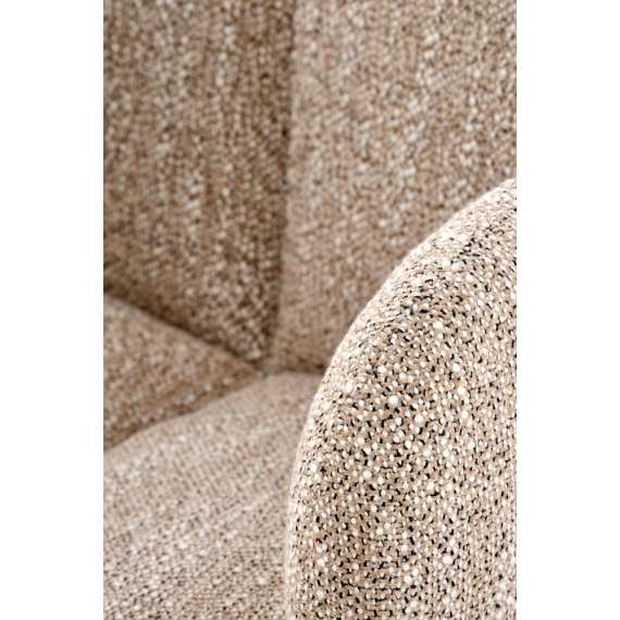 Stol GIORGIO - beige stoff - svingbar - svart bein