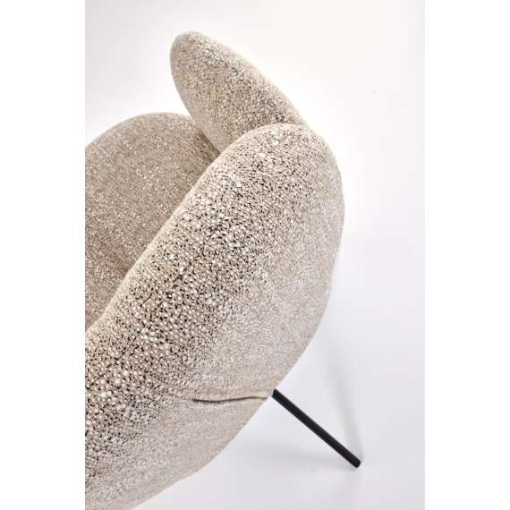 Stol GIORGIO - beige stoff - svingbar - svart bein