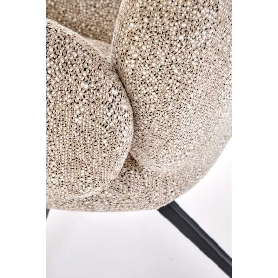 Stol GIORGIO - beige stoff - svingbar - svart bein