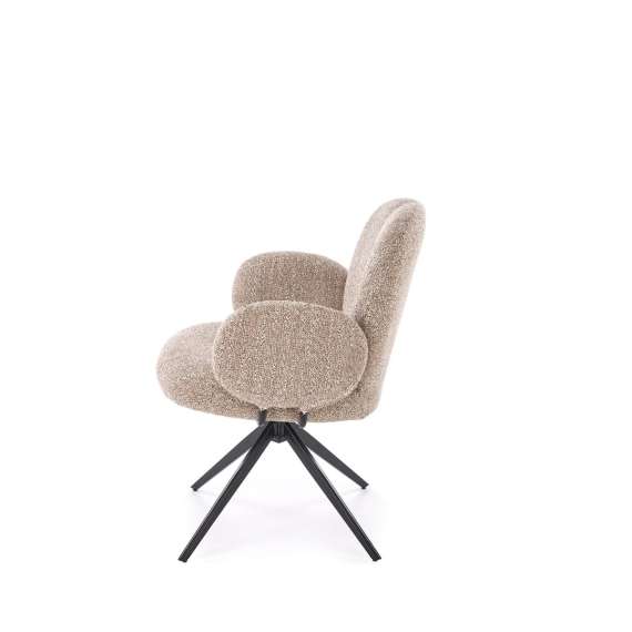 Stol GIORGIO - beige stoff - svingbar - svart bein