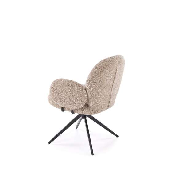 Stol GIORGIO - beige stoff - svingbar - svart bein