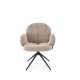 Stol GIORGIO - beige stoff - svingbar - svart bein