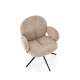 Stol GIORGIO - beige stoff - svingbar - svart bein