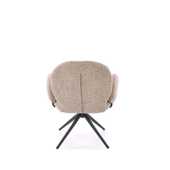 Stol GIORGIO - beige stoff - svingbar - svart bein