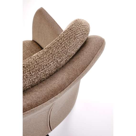 Stol ARTOS - brun stoff - svingbar - svart bein