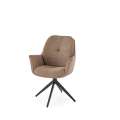 Stol ARTOS - brun stoff - svingbar - svart bein