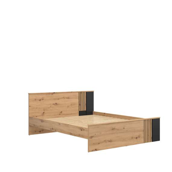 Seng Varbes 160x200 cm - eik artisan - svart matt - spiler